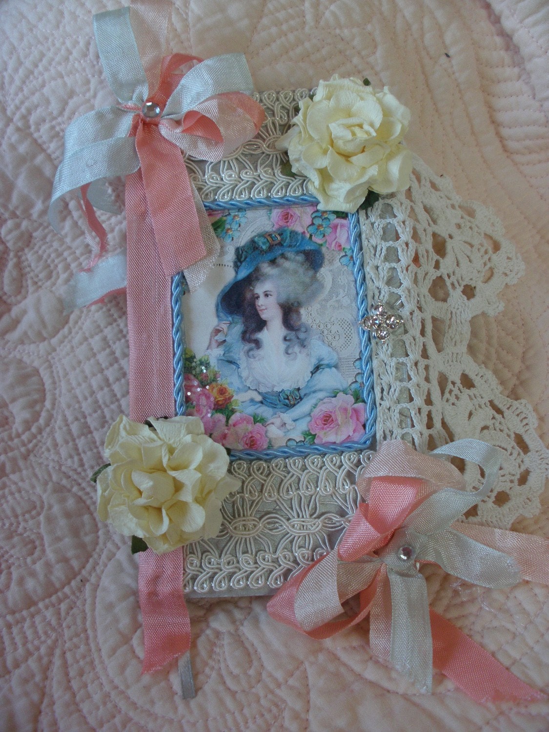 Lace and Roses Marie Antoinette Altered Art Princess Journal OOAK