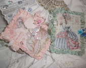 Marie Antoinette Opera Rose Pair of  Glittered Vintage Look Notebooks
