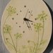 Queen Ann's Lace Pressed Plant Pottery Clock, Michigan Flora