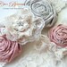 Wedding Garter SET- Vintage Romance Bridal Garter Set- Grey, Pink, Ivory