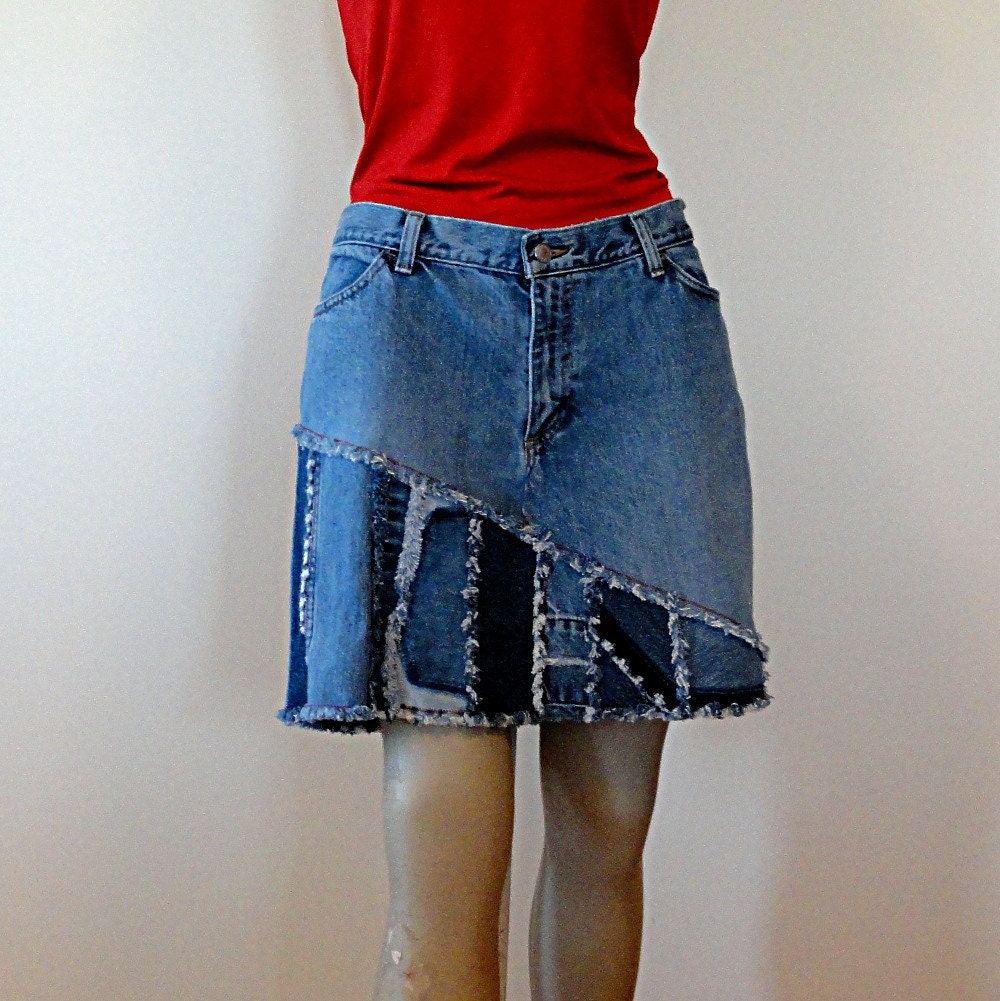 Pieced Short Jeans Skirt - Madison Pieced Short Jeans Skirt