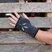 Charcoal Wool Fingerless Gloves - Men or Women - Shadow Forest