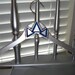 Tri Delta Sorority Painted wood hangers in blue, silver, and white with BONUS Delta Delta Delta PINKtober hanger