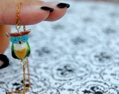 Mr. Owl - Red Multi Necklace