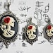 Miss Little Corpse Gothic necklace -(small) - Lolita Skeletal Zombie Lady Cameo