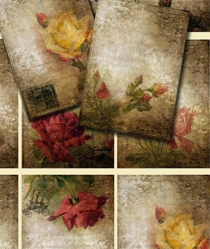 9 digital Background designs for ATC, Aceo, ScrapBooking and Tags-Printable digital images