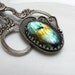 Metalwork labradorite brooch , silver gemstone pendant , fine jewelry , sterling metalwork jewelry , vintage style jewelry