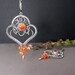 Silver wire wrapped earrings with carneolin - long and dangle