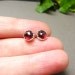 Lovely silver studs earrings, garnet, metalwork, everyday tiny earrings,
