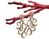 Polipi earrings, gold