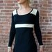 Vtg Black and White Mod Bodycon Sheath Dress SALE