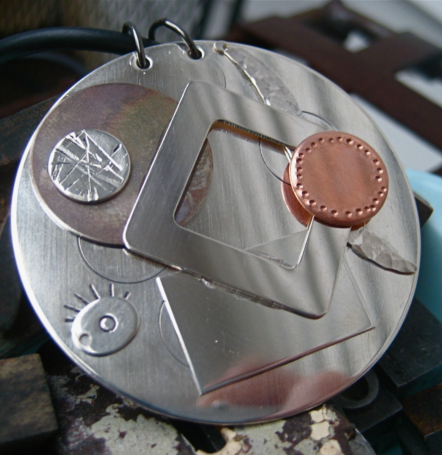 Unique Valentines Gift- Geometric Necklace- Gifts Under 50