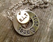 Sympathy Gift- Sympathy Jewelry- Personalized Necklace- Remembrance Necklace- Hand Stamped