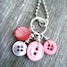 Valentines Pink Button Necklace- Vintage Repurposed