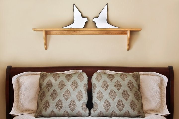 SALE / / / Bird Mirrors Flying Pair / Handmade Wall Mirror
