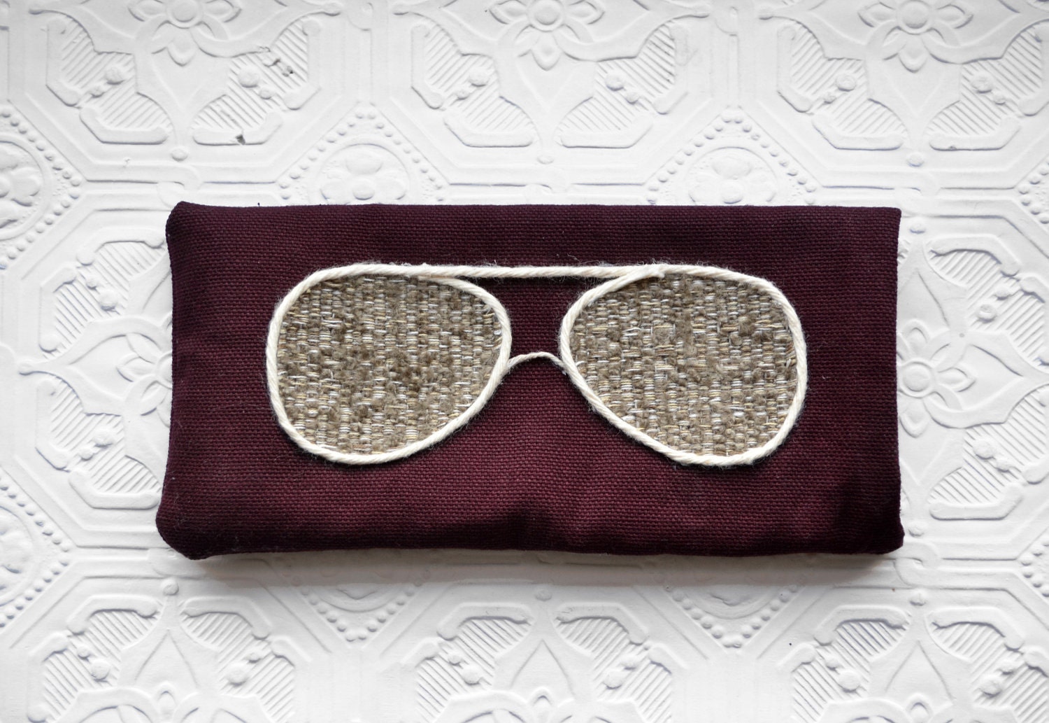 Glasses Case - Wine and Greige