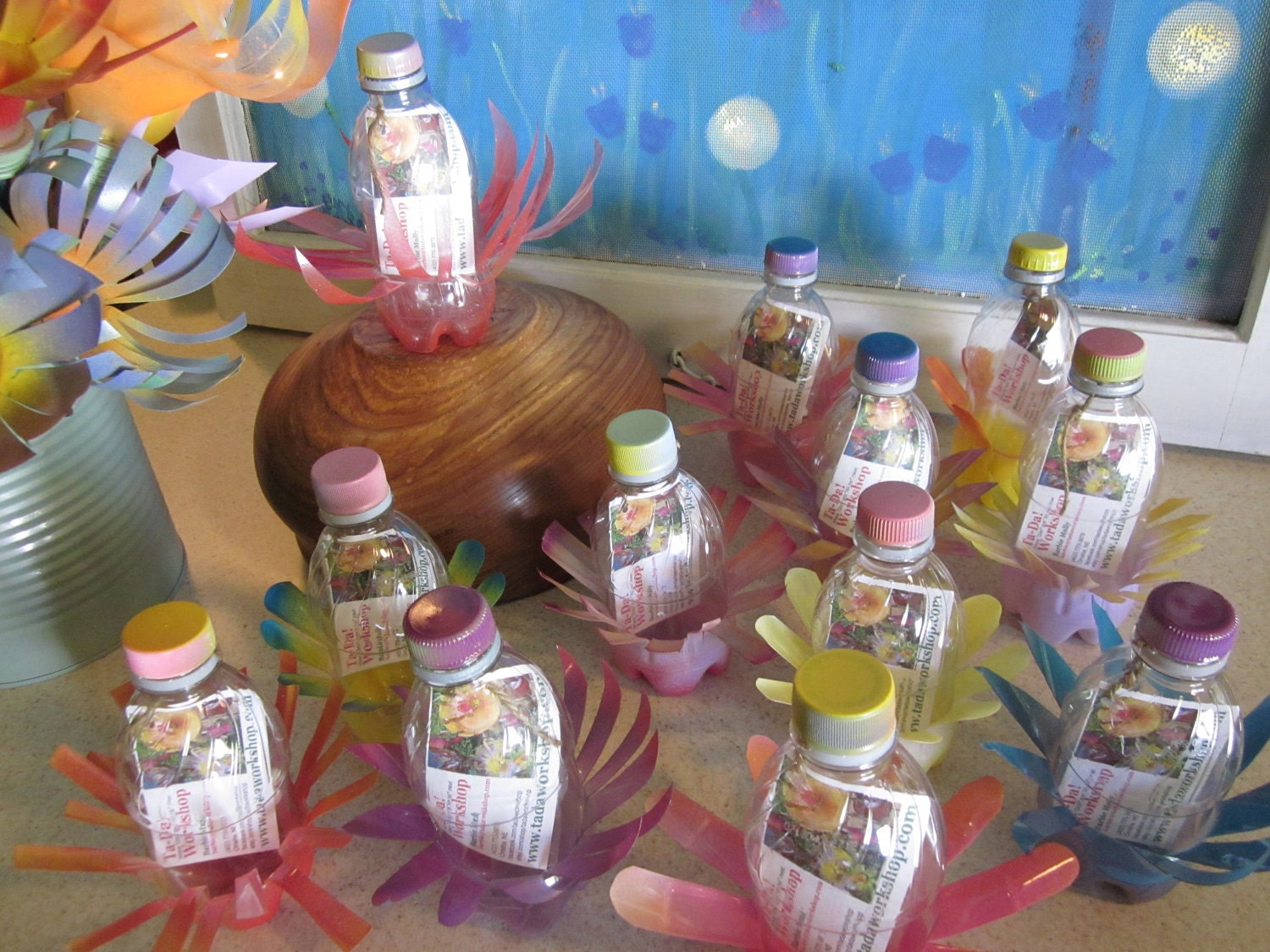 Upcycled Seedling Starters Set of 12, Plastic bottle planter, Wedding Favor, Shower Favor