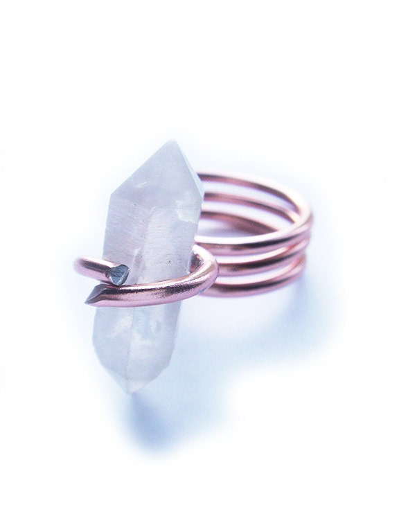 One of a Kind Natural Quartz Crystal Ring