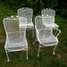 Woodard Mesh Wrought Iron Garden Chairs / Set of Four