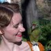 GREEN PARROT -- Needle Felted Wool and Silk -- Ties onto your shoulder and makes a nice realistic companion