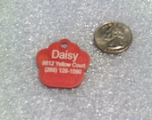 Laser Engraved Pet ID Tag / Large Paw shape -- 2-Sided(Made in the USA)