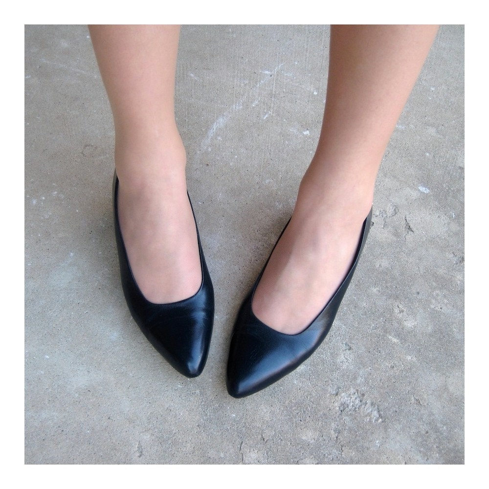 Shoes Vintage Dark Blue Leather Socialites High Heels Size 8