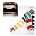 Reserved - Cardigan Rainbow 1980s Colorful Stripe Sweater Vintage Button Up Top Size Small