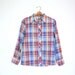 Rainbow Plaid Vintage Long Sleeve Blouse Size S/M
