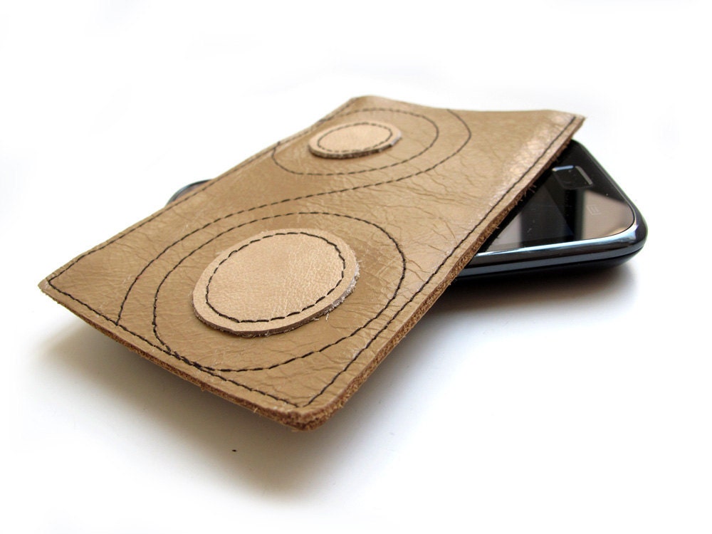 Wheat Leather cell phone sleeve case