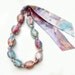 Fabric bead necklace earth colors