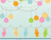 Paper Lanterns Cute Digital Clipart for Card Design, Scrapbooking, and Web Design Il_170x135