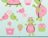 Happy Heart Turtles Cute Digital Clipart for Card Design, Scrapbooking, and Web Design Il_170x135