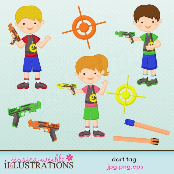 Dart Tag Cute Digital Clipart for Card Design, Scrapbooking, and Web Design Il_570xn