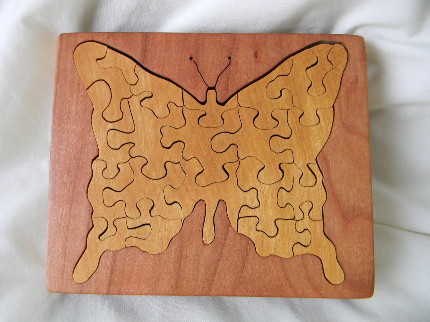 Wood Butterfly Jigsaw Puzzle Box by sherwoodboxes on Etsy
