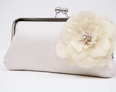 Bridal Ivory embellished clutch bag