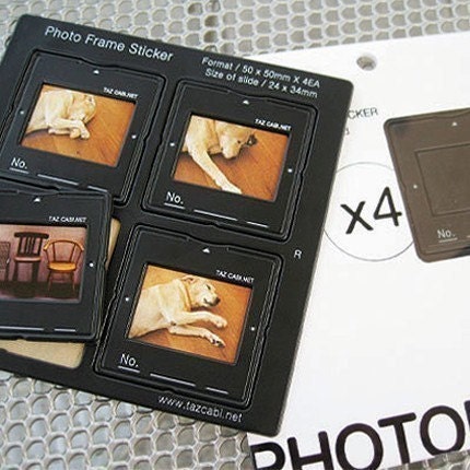 Mini Photo Frame Black Sticker Set (4 frames)