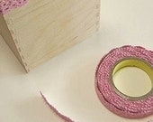 Romantic Lace Fabric Deco Tape - Pink (adhesive)