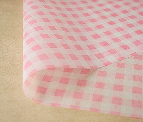 Pink Check Wax Paper (25 sheets)