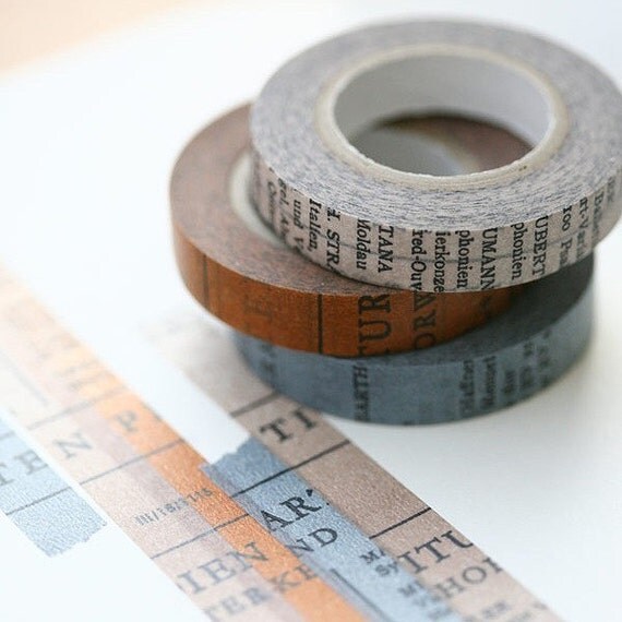 3 SET - Oldbook Vintage Masking Tapes 10 mm (different designs)