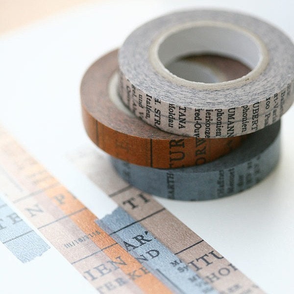 3 SET - Oldbook Vintage Masking Tapes 10 mm (different designs)