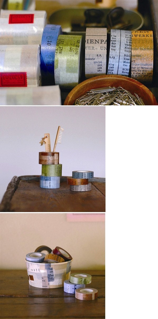 3 SET - Oldbook Vintage Masking Tapes 10 mm (different designs)