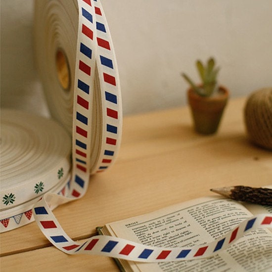 Air Mail Cotton Label Tape (1 yard)