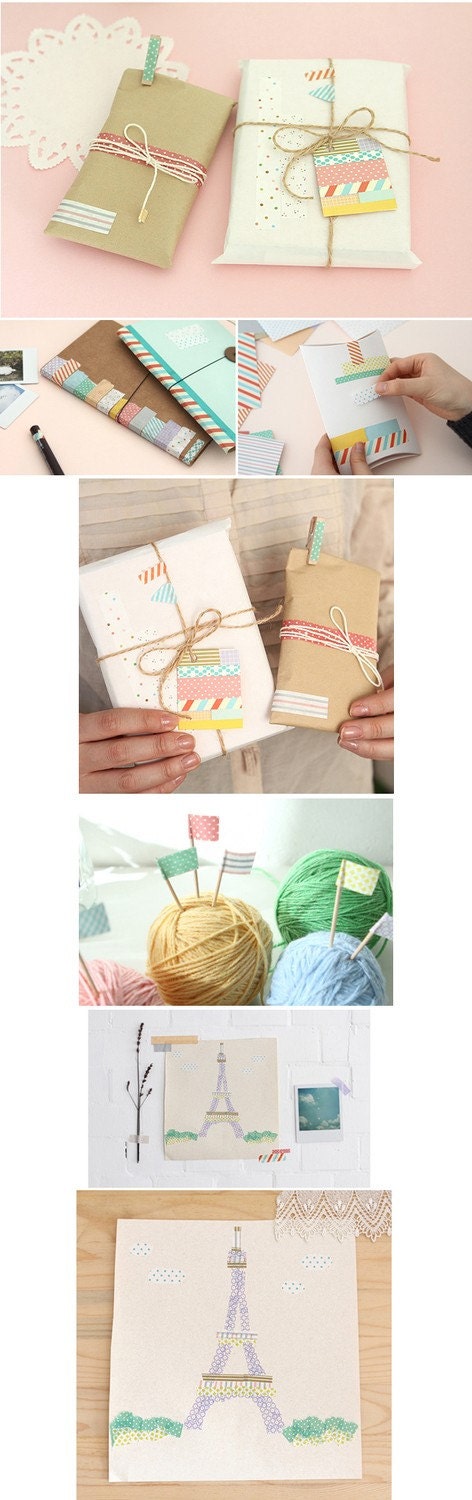 Lovely Pattern Masking Tape Sticker Set (24 sheets, pvc pocket)