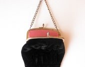 vintage Black Velvet Evening Bag