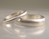 Recycled Palladium Sterling Silver Wedding Bands Set