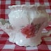 Antique Large Hand Painted Porcelain Scuttle Shaving Mug