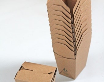 Brown Kraft 100% Recycled 16 oz Chinese Style Takeout Boxes Set of 10-  As Seen In Better Homes and Gardens Food Gift Magazine