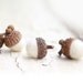 Set of 12  SNOW WHITE  Wool Felted Acorns-  As seen in Southern Living magazine