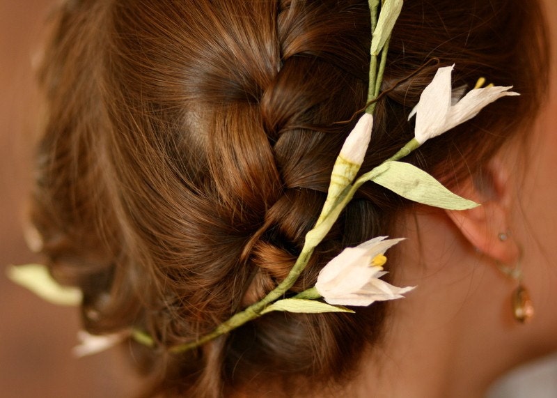 Orange blossom crown by RanunculusMarket on Etsy
