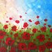 MOVING SALE-45% Off-Orignal Large Modern Painting on Canvas- Red Poppies Acrylic- 24"x 36"